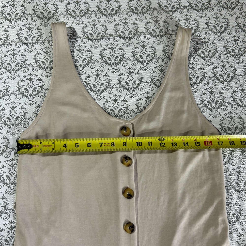 Bershka Beige Button Down Jumpsuit with‎ Tie Waist, Medium - Picture 6 of 16